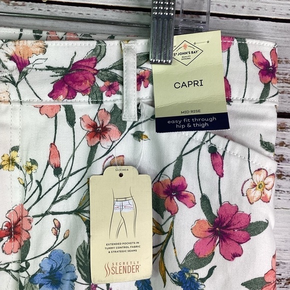 ST JHON’S BAY‎ PLUS SIZE 14 BOTANICAL FLORAL CAPRI PANTS SPRING EASTER SUMMER - Picture 12 of 13